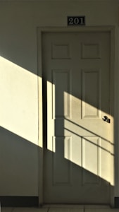 white wooden 6-panel door