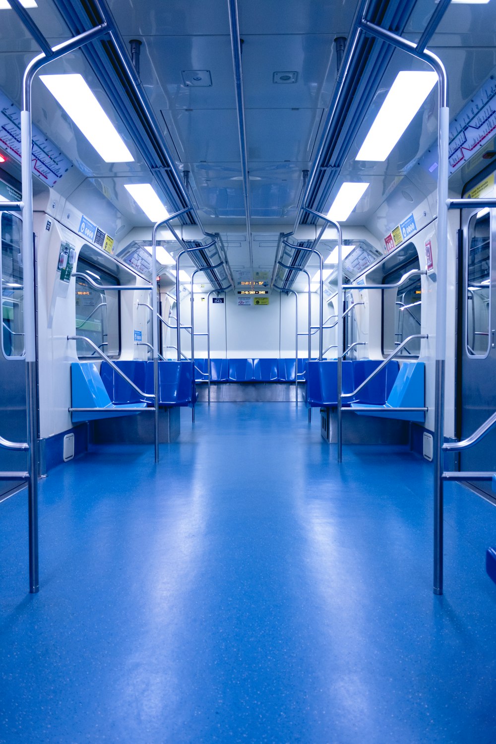 blue train flooring