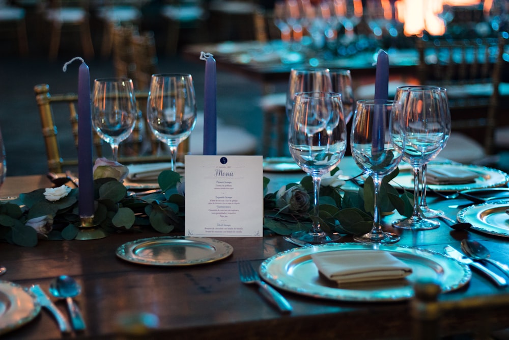 clear wineglass on table