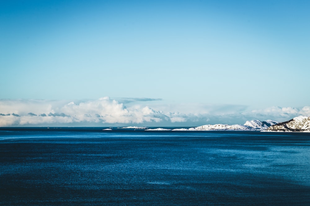 icy mountain and ocean