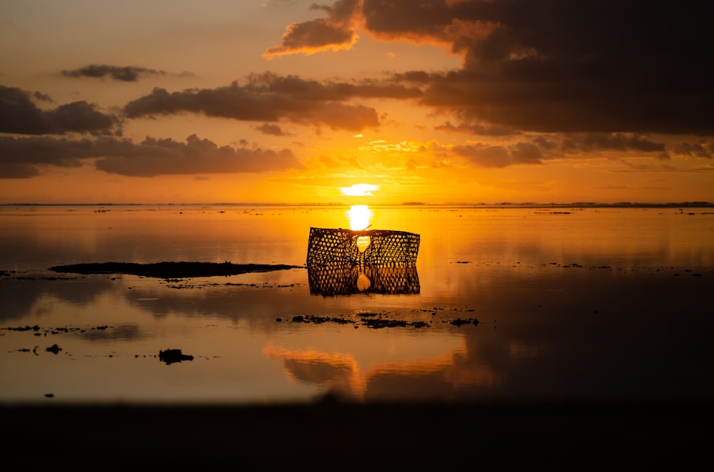 silhouette of seashore