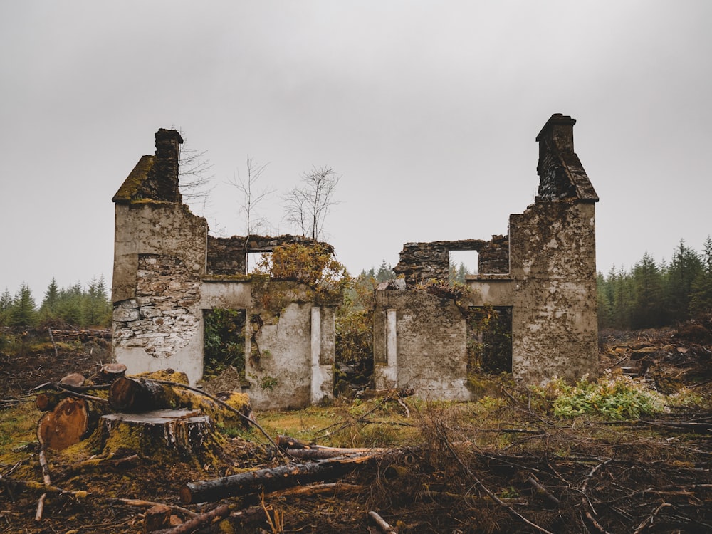 abandoned concrete house