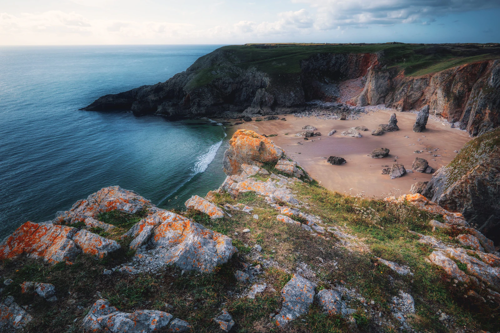Sea cliffs along the Pembrokeshire Coast Path, Wales
