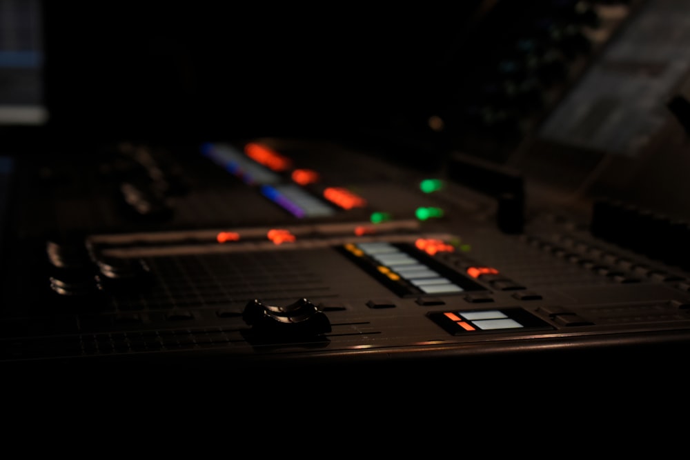black audio mixer in close-up photography