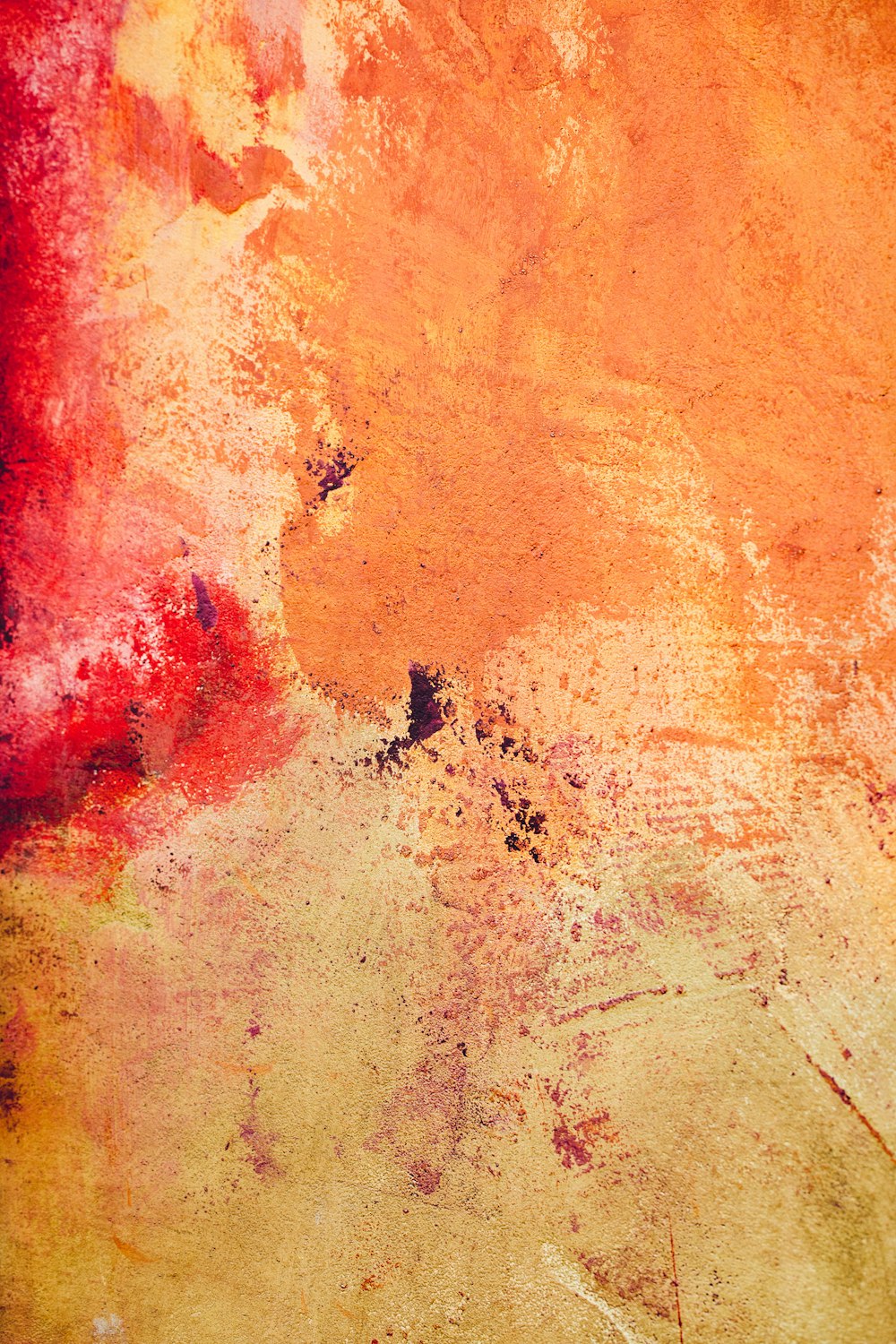 une peinture orange et rouge avec une bordure noire