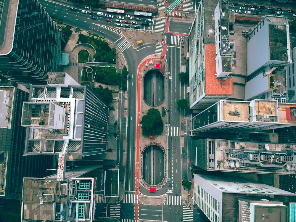 aerial photography of road