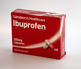 200 mg Sainsbury's healthcare Ibuprofen capsules box