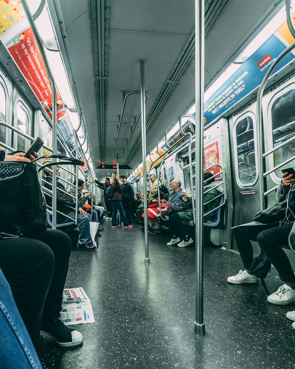 people riding train