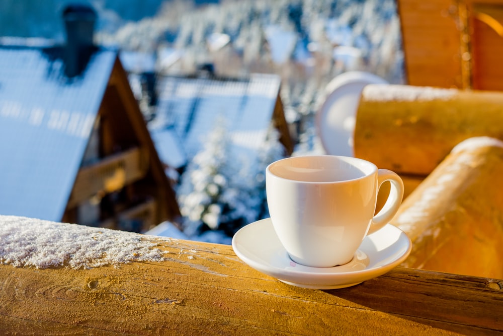 white ceramic teacup