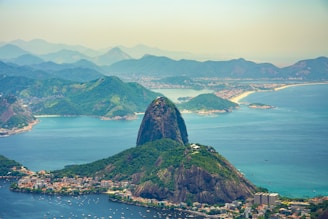 Sugarloaf Mountain in Rio de Janeiro body of water.