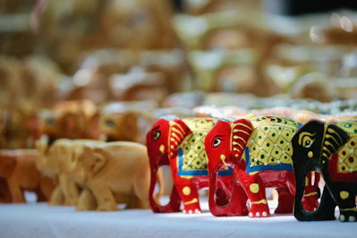 three elephant figurines