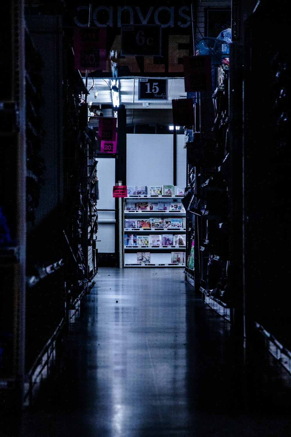 empty aisle of store