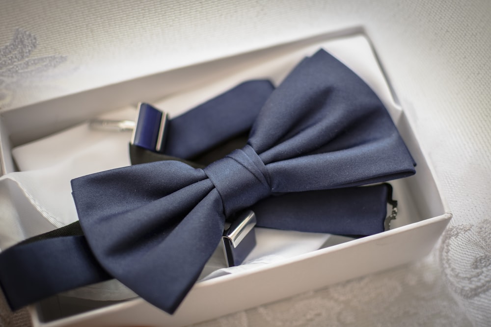 blue ribbon on box