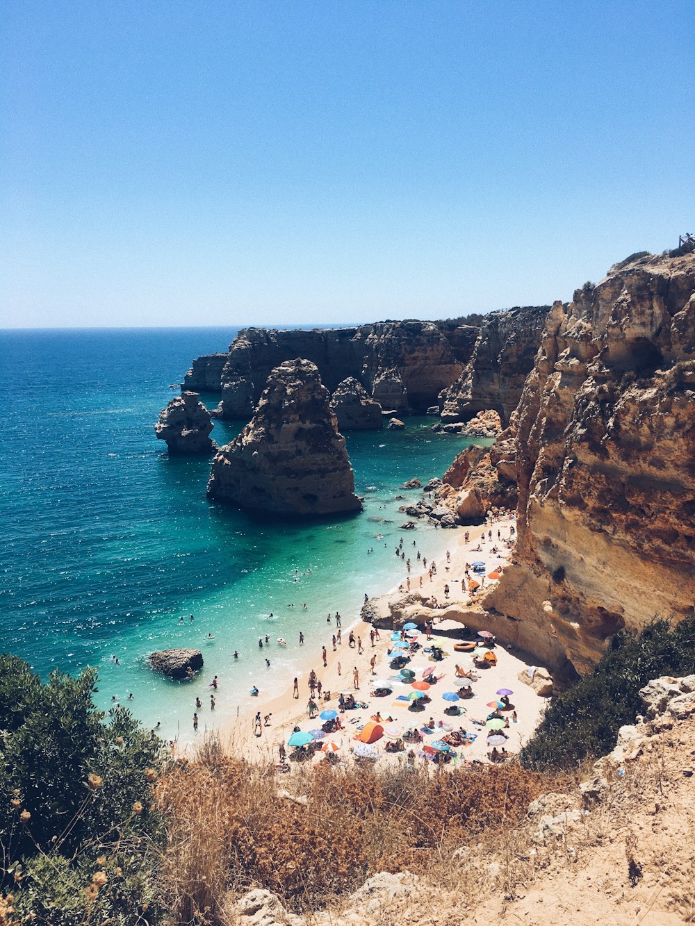 people on shore during daytime