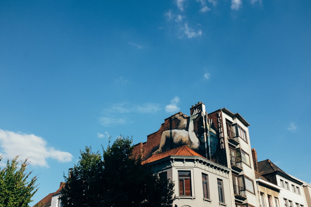 white and brown painted building under blue sky