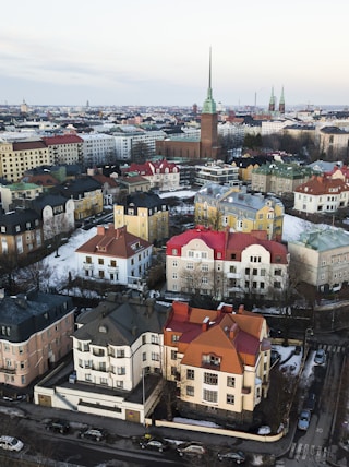 city buildings aerial view photo