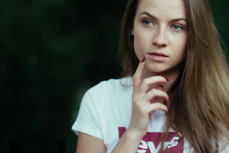 woman wearing white Levi's shirt