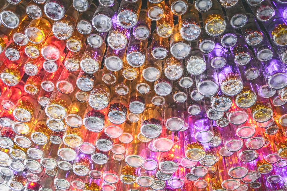 low angle photography of assorted-color lights