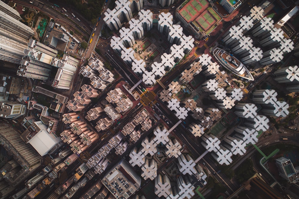 Fotografia aerea di grattacieli