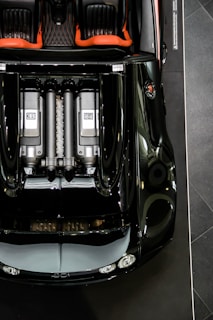 360-degree view of a supercar showcasing the smooth, flawless finish of the custom paint job
