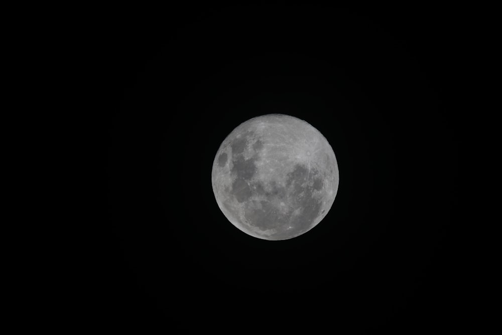 grayscale photo of full moon