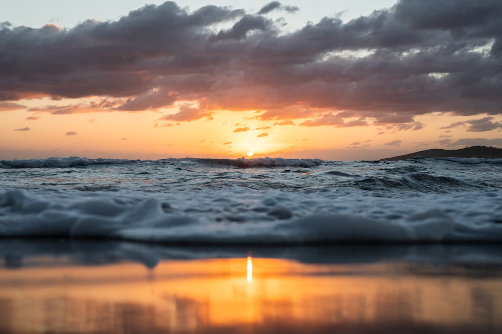 view of ocean during sunset