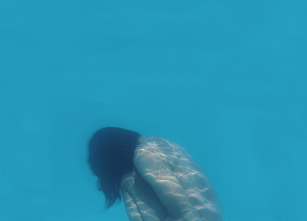 naked woman underwater photo