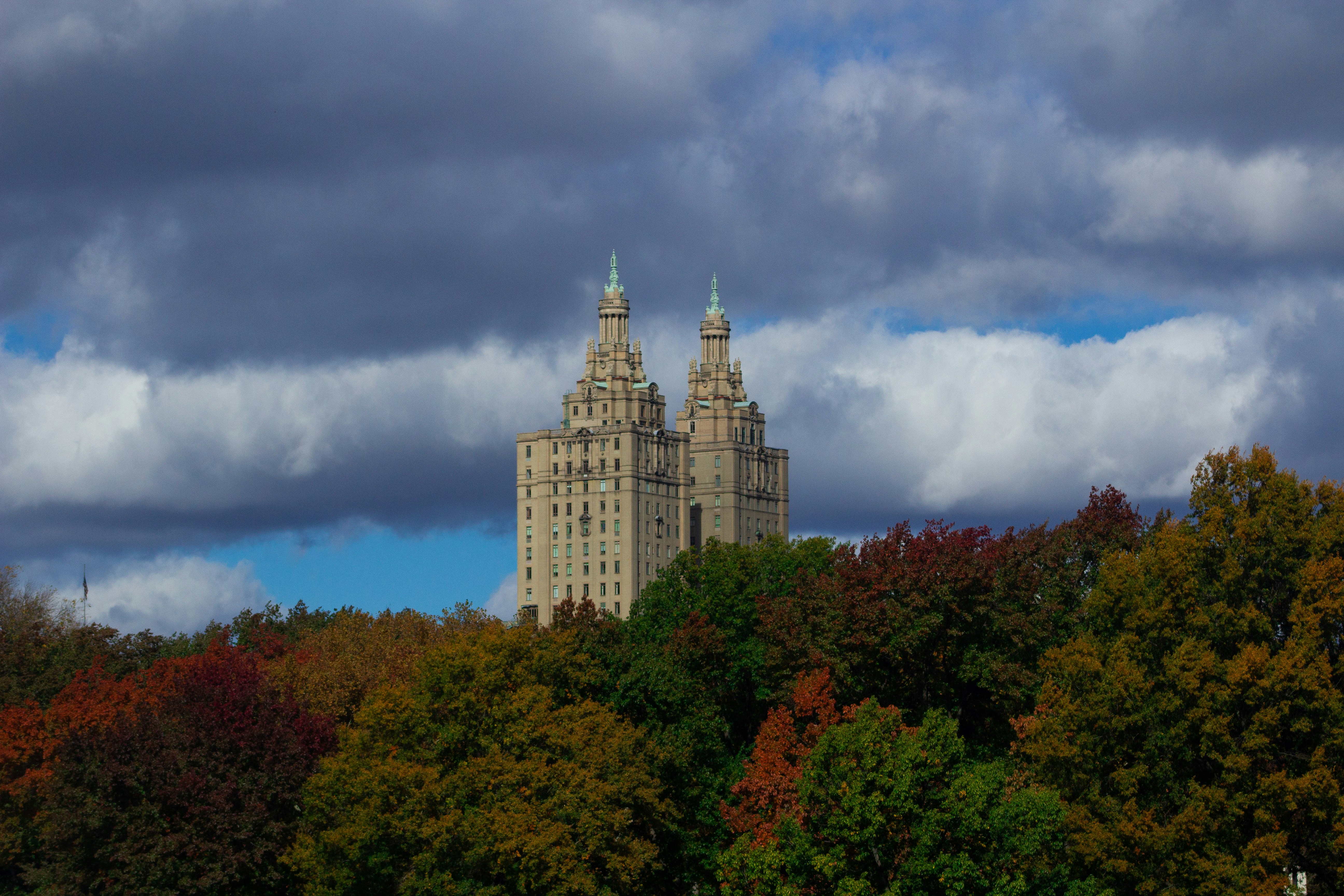 aerial photography of white concrete castle, Central Park
