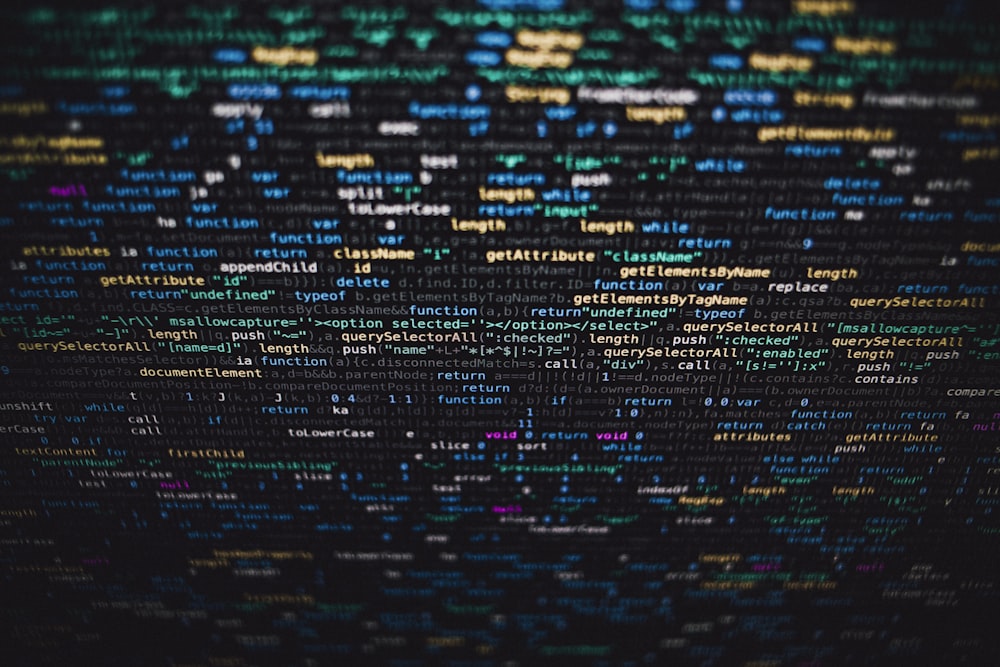 computer code on screen