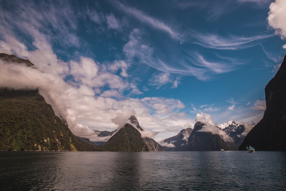 mountains and body of water