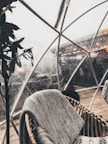 Cozy interior of a dome with tasteful decor.