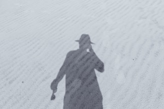 silhouette of man in hat