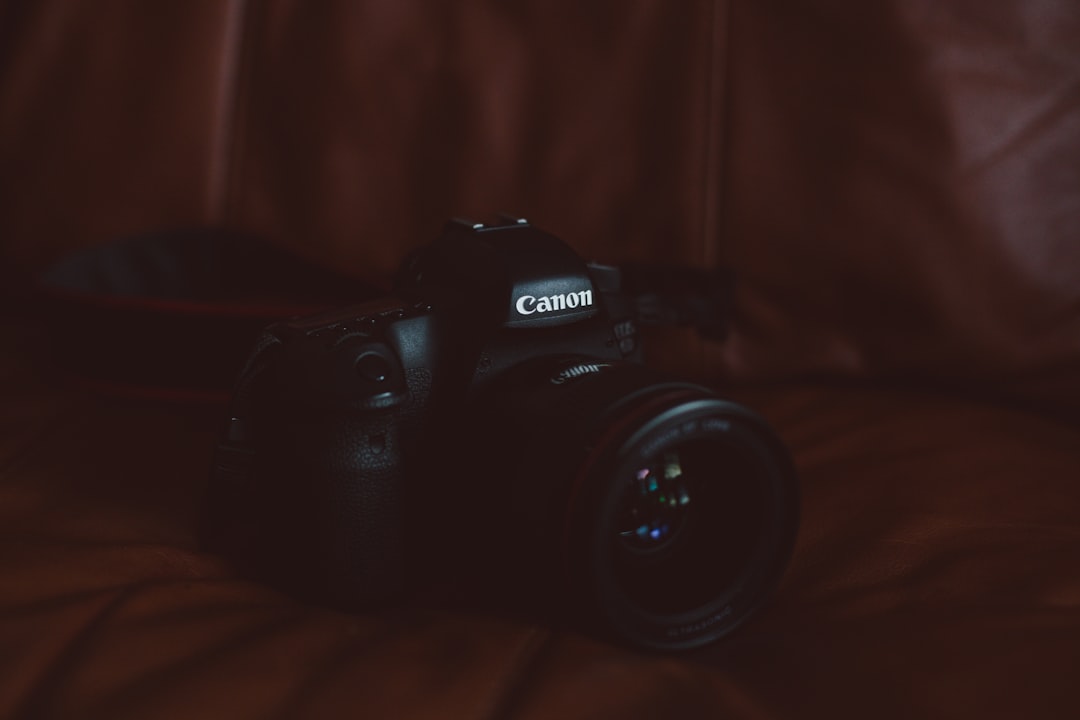 black Canon DSLR camera