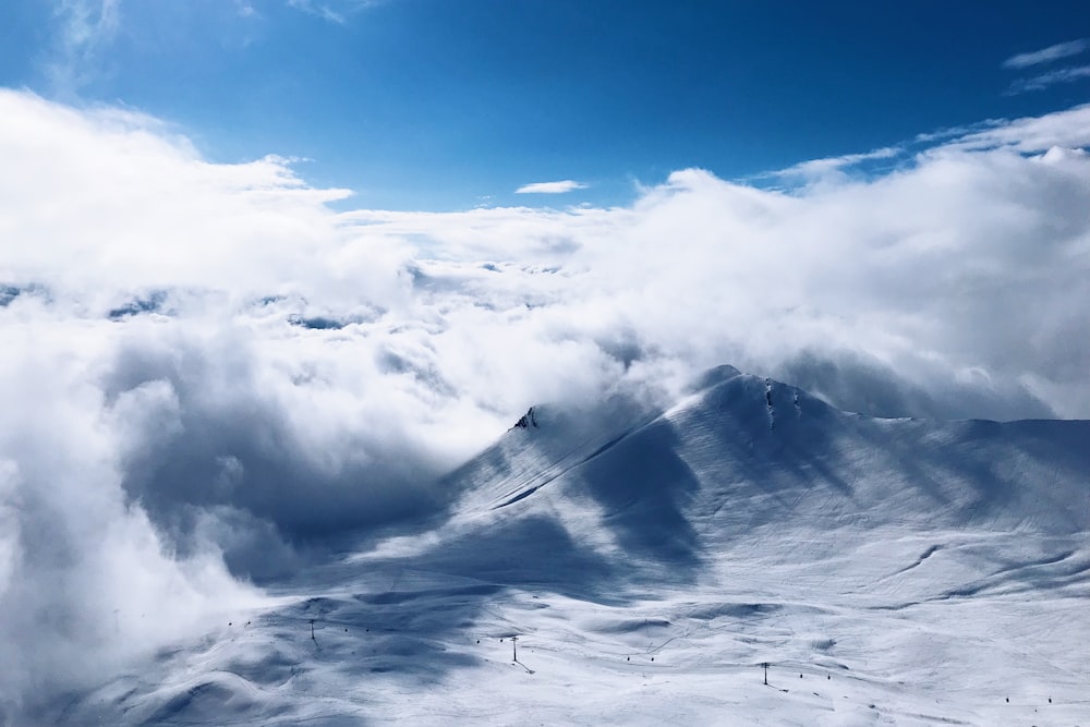 gray mountain hill under white sky