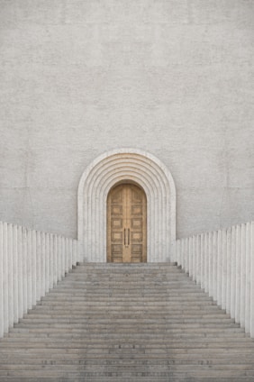 brown wooden door