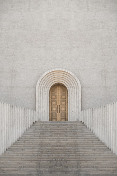 brown wooden door