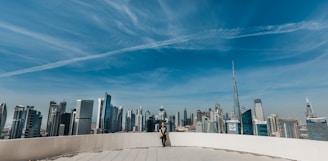 A luxurious penthouse with city skyline views.