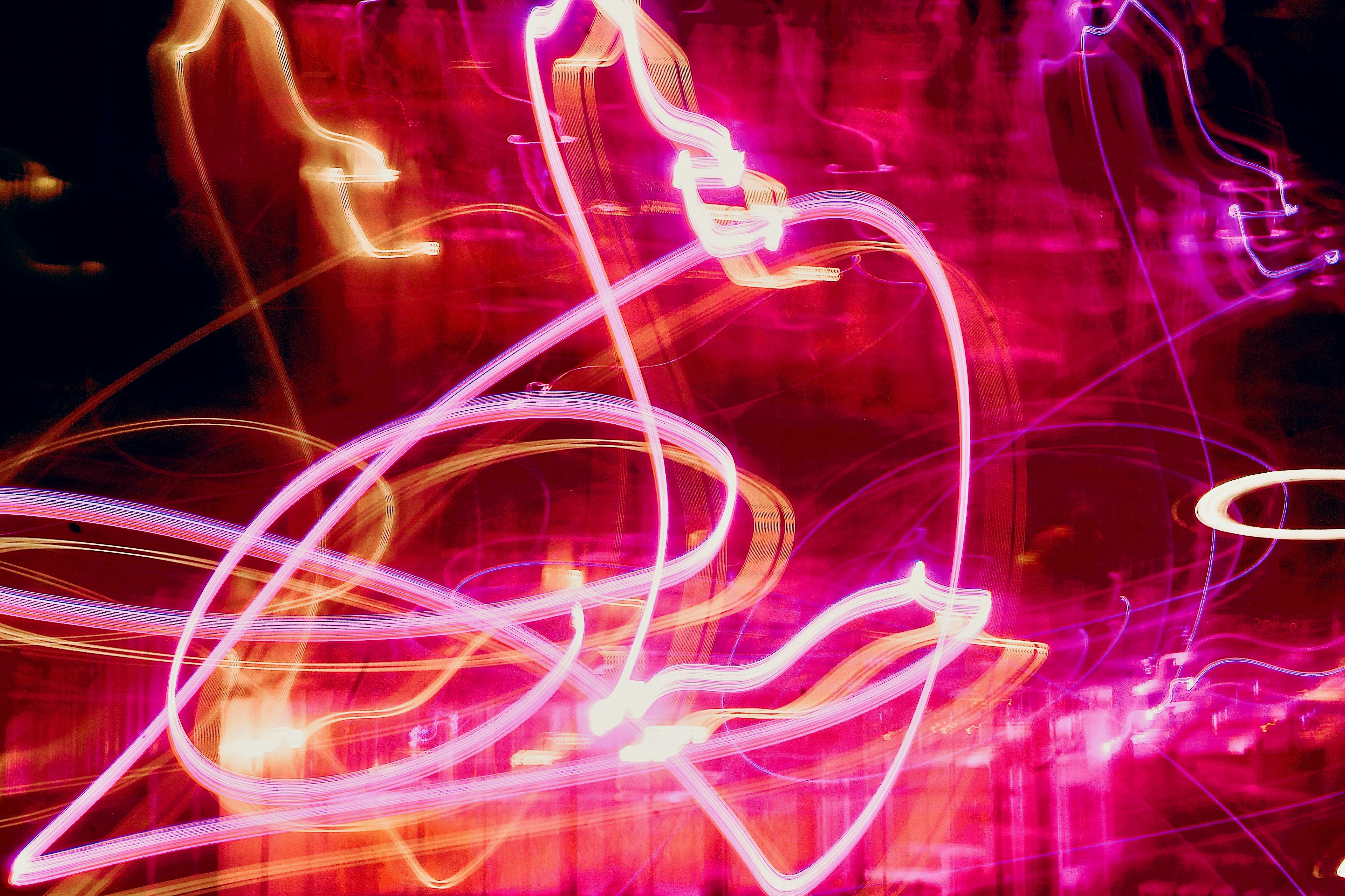 Timelapse photography of neon lights photo Free Texture Image on