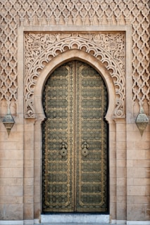 gray wooden door