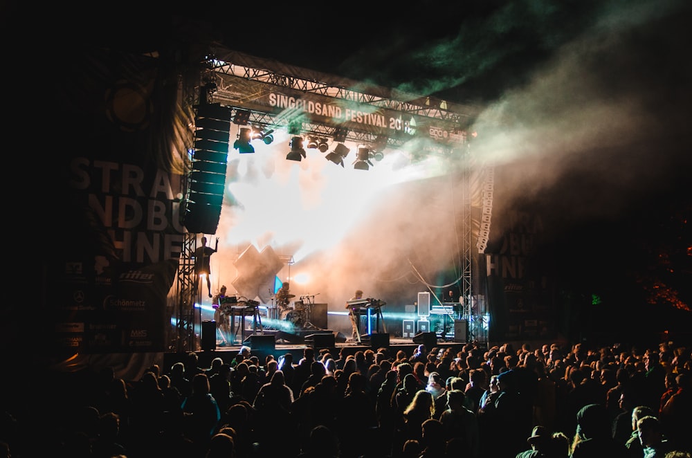 crowd in front of stage