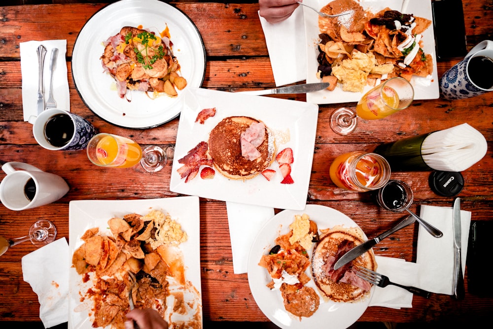 cooked food on table