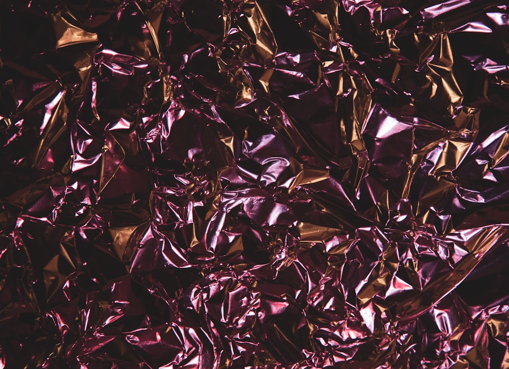 a close up of a bunch of shiny foil