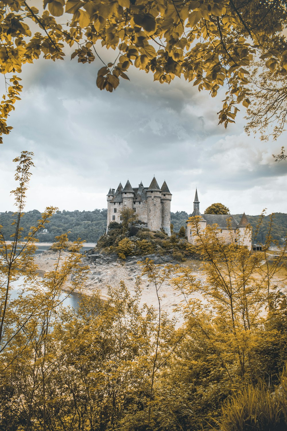 gray castle under gray sky