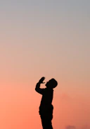 silhouette of man during golden hour