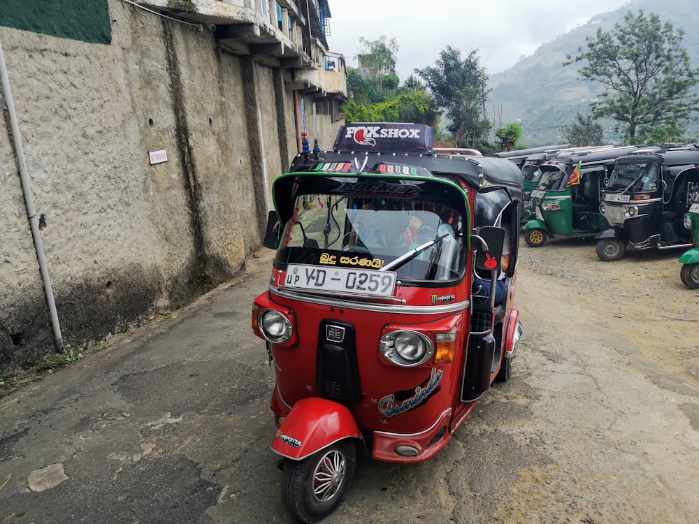 red auto rickshaw