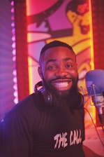 man using microphone