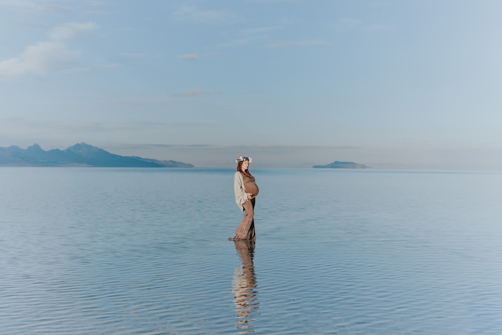 woman standing on beach