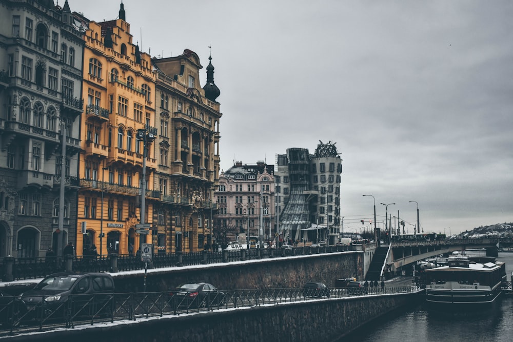 brown painted city building