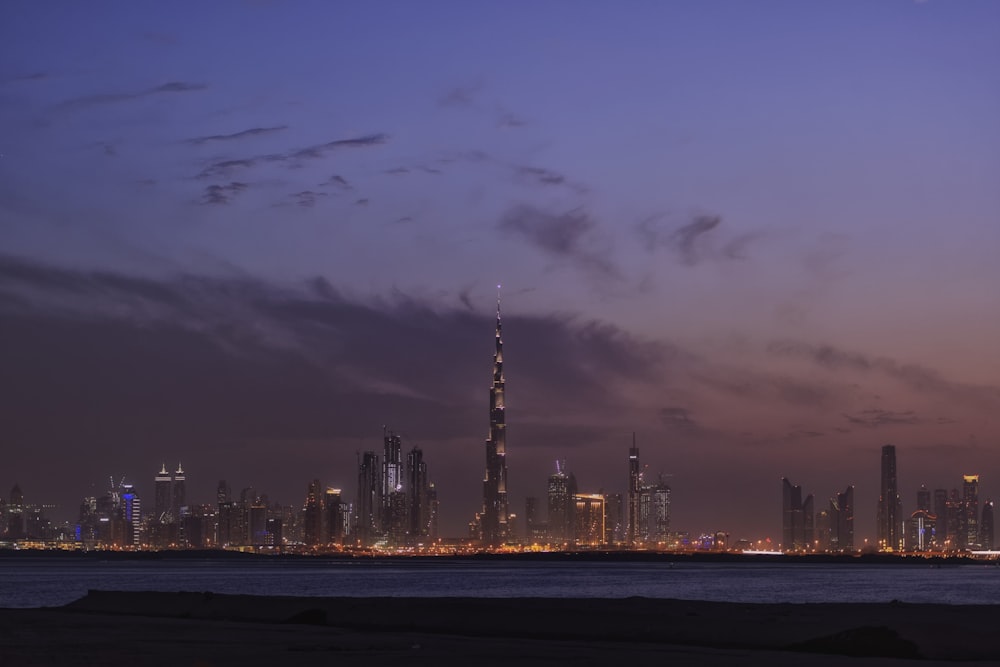 a view of a city at night from across the water