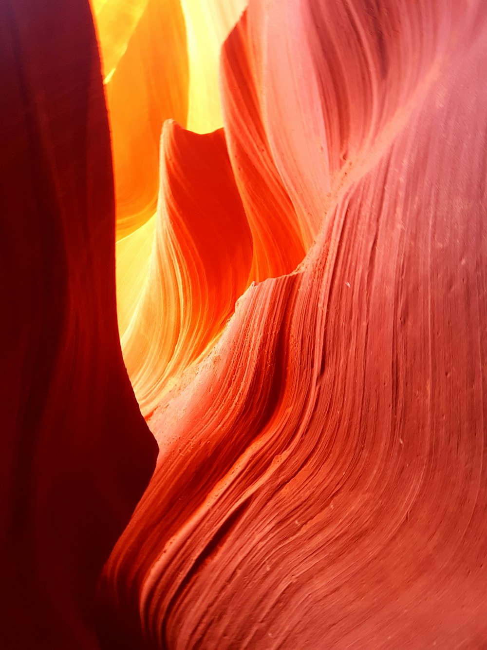 a close up of the colors of a rock formation